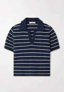 Frame: Striped Easy Polo - Navy Multi
