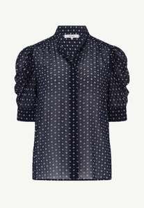 Frame: The Tie Print Gillian Top - Navy Multi
