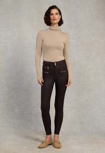 Coated Jodhpur Jean - Chocolate