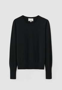 Aleger Cashmere: 407 Cashmere Classic Crew - Black