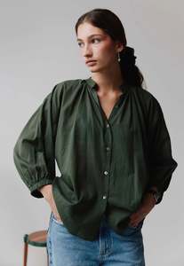 Mahsa: Everyday Blouse - Jungle Cotton Voile