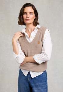 Cecilia Knitted V-Neck Tank - Porcini
