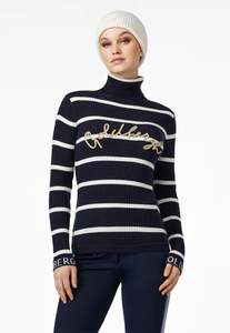 Mimi Long Sleeve Knit Sweater - Breton Stripe Blue