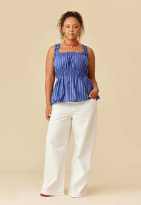Sale Under 200: Trulli Top - Midnight Blue Stripe