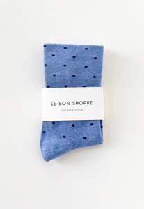 Socks: Patterned Sneaker Socks - Blue/Navy