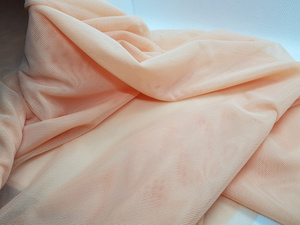 Light Peach Sheer Stretch Mesh