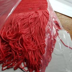 Braid - sequin: Red 15cm Fringe