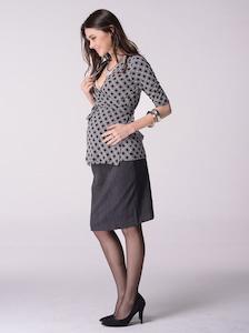 Maternity Skirts Sale: Maternity Skirt in Classic Straight Cut - Dark Charcoal