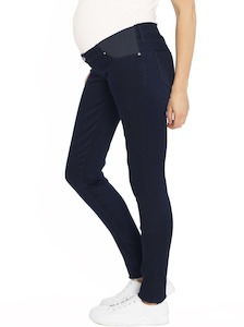 Maternity Pants Sale: Maternity Comfortable Stretch Slim Jeans in Navy