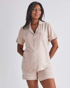 Pyjamas: Larah Maternity and Nursing Pyjama Set in Nude Pink