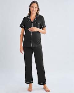Pyjamas: Maternity Bamboo Pajama Set in Black