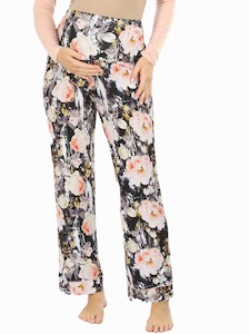 Relax-leg Maternity  pants - Pink Floral