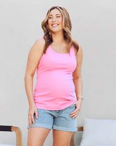 Sold Out: Jenna Maternity Basic Singlet - Candy Pink