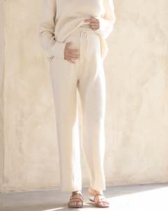 Cecil Maternity Knitted Pants in Cream