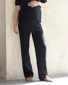 Maternity Pants: Sherry Wide Rib Maternity Lounge Pant in Black