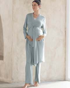 Hospital Essentials: Grace Maternity & Nursing Robe - Sea Mist