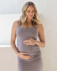 Maternity Deluxe Modal Tank in Mink Grey