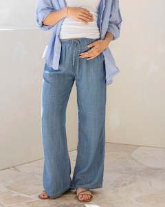 Angel Maternity Brand: Wide Leg Maternity Soft Tencel Jean