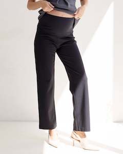Maternity Pants: Steph Maternity Mid Waist Stretch Work Pants - Black
