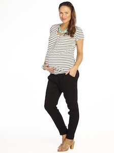 Comfortable Maternity Harem Pants in Black