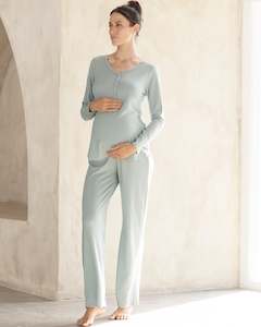 Outfits: Amira 2-piece Maternity Sleepwear Set in Sea Mist