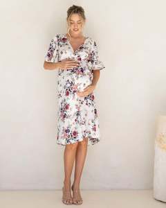 Renee Maternity Dress in Pink Flora