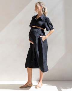 Maternity Midi Dresses: Sophia Maternity Work Dress in Black