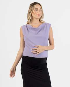 Summer: Anna Elegant Maternity Sleeveless Top in Purple