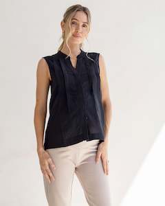 Debbie Maternity Button Shirt in Black