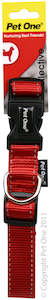 Pet One Collar - Reflective Nylon Adjustable 10mm 17-26cm Red