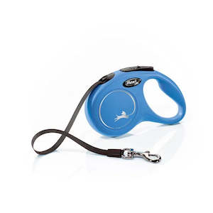 Dog And Puppy Leads: Flexi Classic Tape 5m Blue (S) Retractable Leash