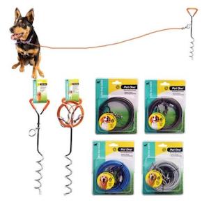 Pet One Tie Out Cable 5M 3mm for dogs up to 15kg