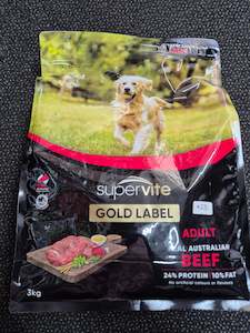 IN STORE ONLY - Supervite Gold Label Adult Dog Beef - 20kg