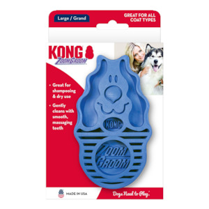 Dog And Puppy Grooming: KONG Zoom Groom Dog Blue Boysenberry Large