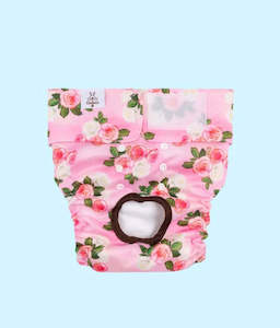 Dog And Puppy Clean Up: Rose Print Washable Dog Nappy
