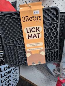 Dog And Puppy Bowls: 3Bears LickMat Pattern Medium Grey