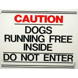 Dog And Puppy Other Items: Plaque 'Caution Dogs Inside'