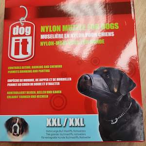 Dog And Puppy Muzzles: Dogit Nylon Muzzle Black XXL 30cm
