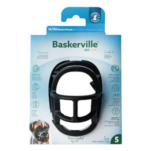 Dog And Puppy Muzzles: Baskerville Muzzle Ultra Size 5 Black