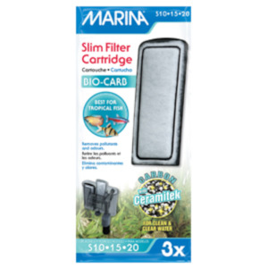 Fish Tank And Pond Filters: Marina Slim Filter Carbon 3 Pk