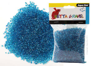 Fish Tank And Pond Gravel: Aqua One Gravel - Betta Glass Blue 350g