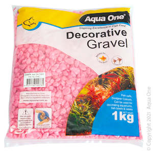 Fish Tank And Pond Gravel: Aqua One Gravel Pink 1 kg (7mm)