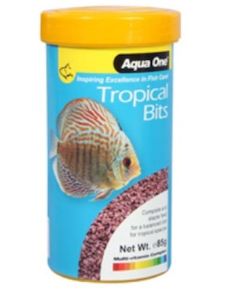 Fish Food: Aqua One Tropical Bits Food 85g