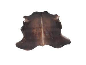 Brown and black cow hide.