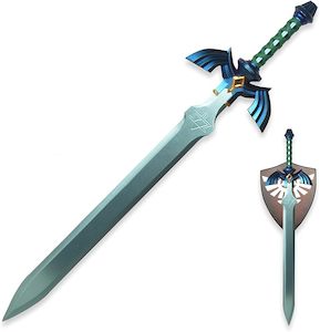 Apparel: Cosplay The Legend of Zelda Carbon Steel Link Master Swords Real Metal -Wider Version