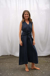 Dresses: LILY LINEN DRESS | NAVY