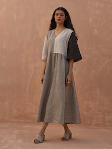 All: COLOUR-BLOCK LINEN DRESS