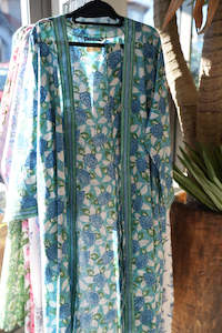 All: COTTON BLOCK PRINT KIMONO | BLUE CAMELLIA