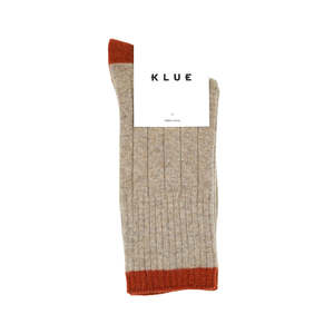 KLUE Merino Socks | Biege & Orange