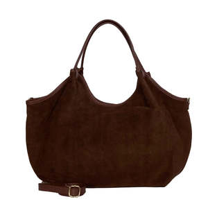 Bags Pouches Purses: HECTOR Suede Bag | Brown Large
